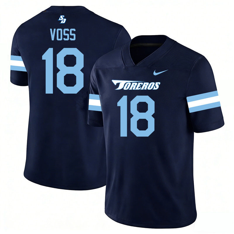 San Diego Toreros #18 Tyler Voss College Football Jerseys,Uniforms-Navy